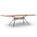 Sander dining table with rectangular shape wooden top 200cm